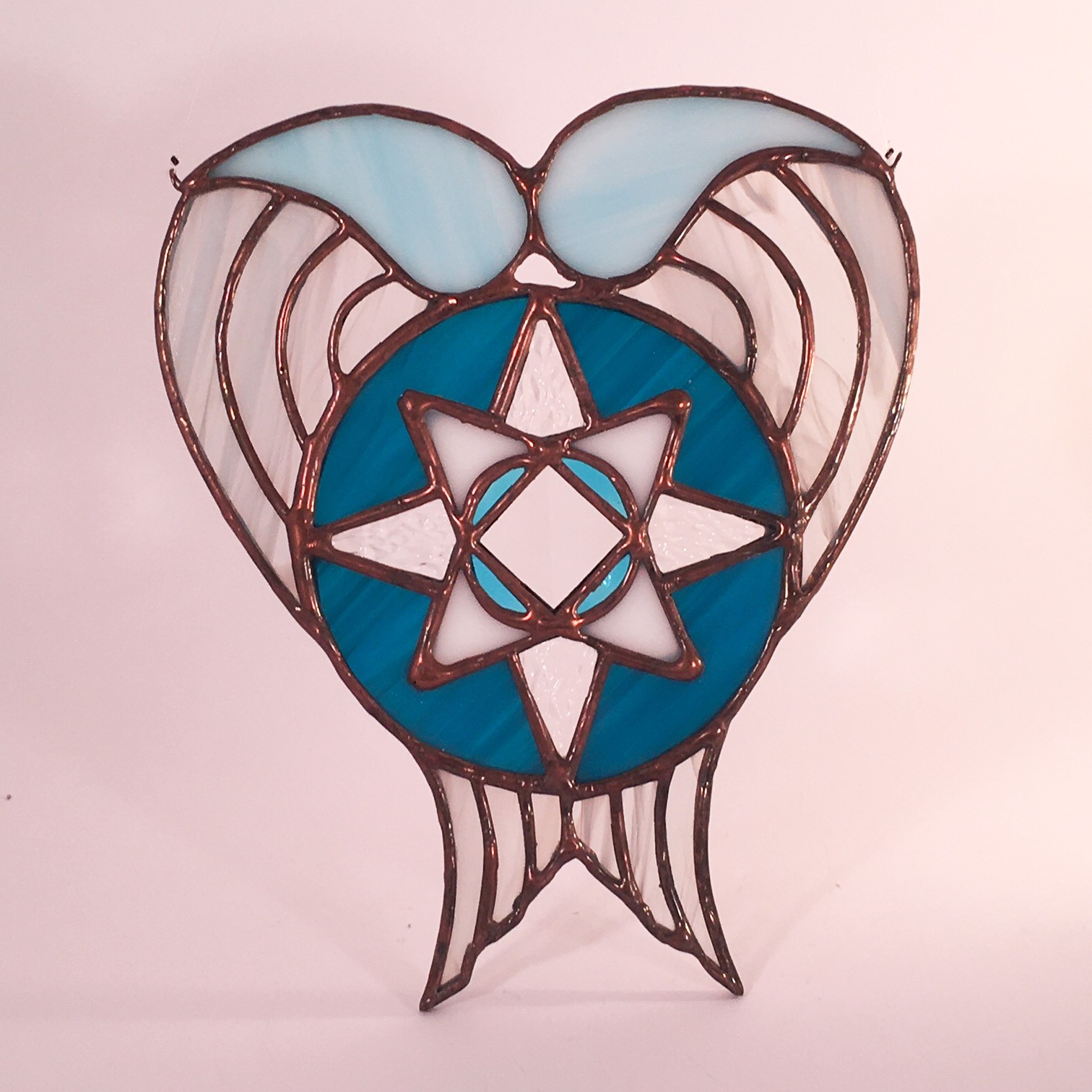 Blue Friendship Compass Star design with Angel wings added to create a guiding angel...