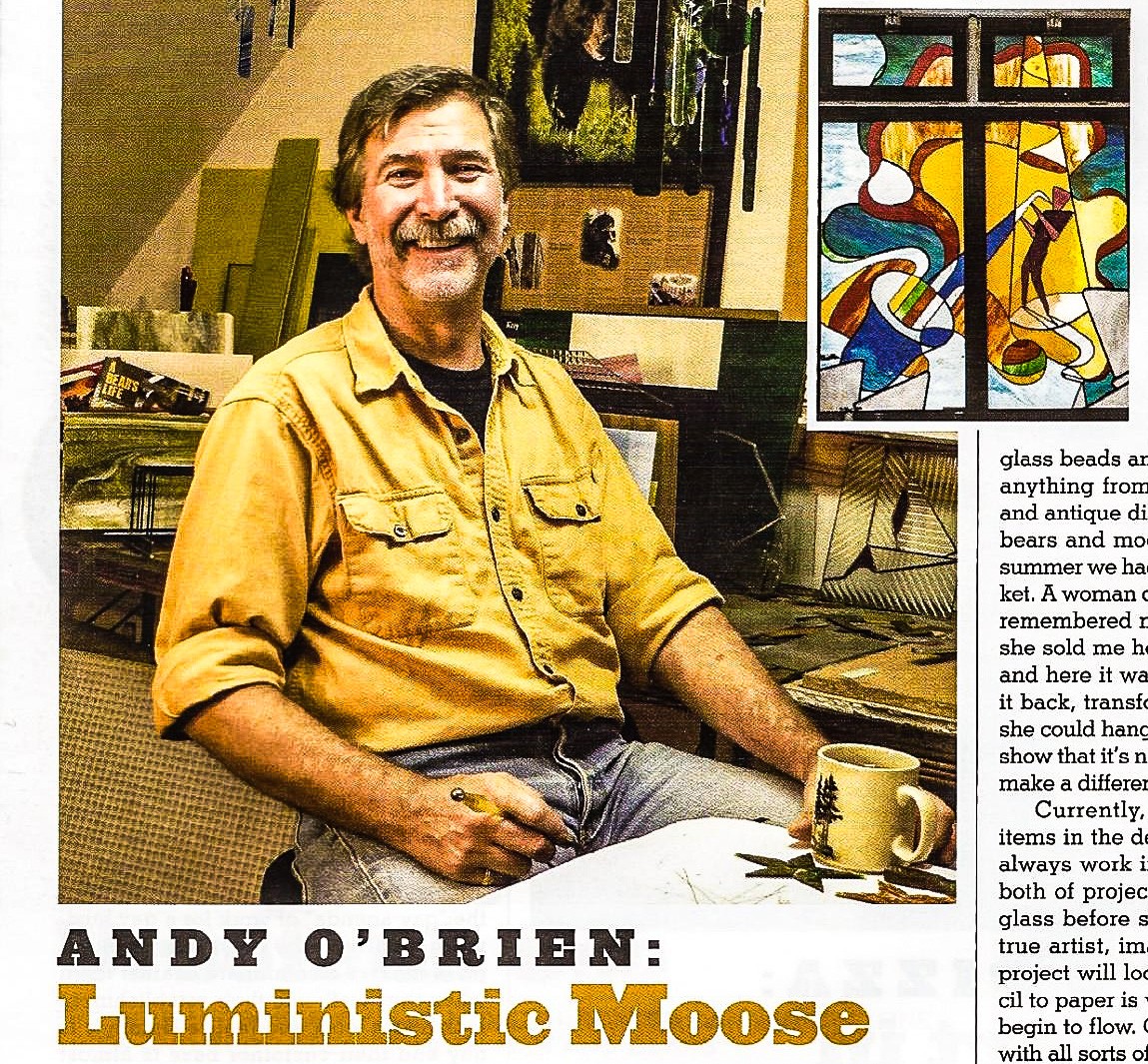 Andy sitting in his So. Vermont workroom, as seen in "A Bear's Life"magazine photo.